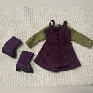 American Girl Purple and Green Doll Outfit with Boots